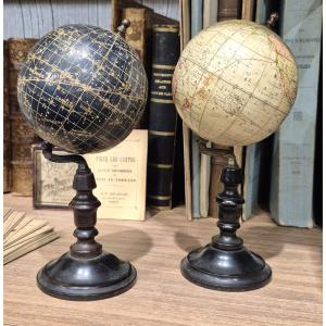 Paire de globes par Lebègue, circa 1880