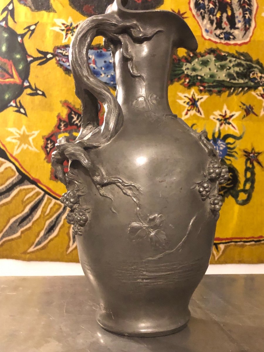 Grand Vase étain Art Nouveau -photo-1