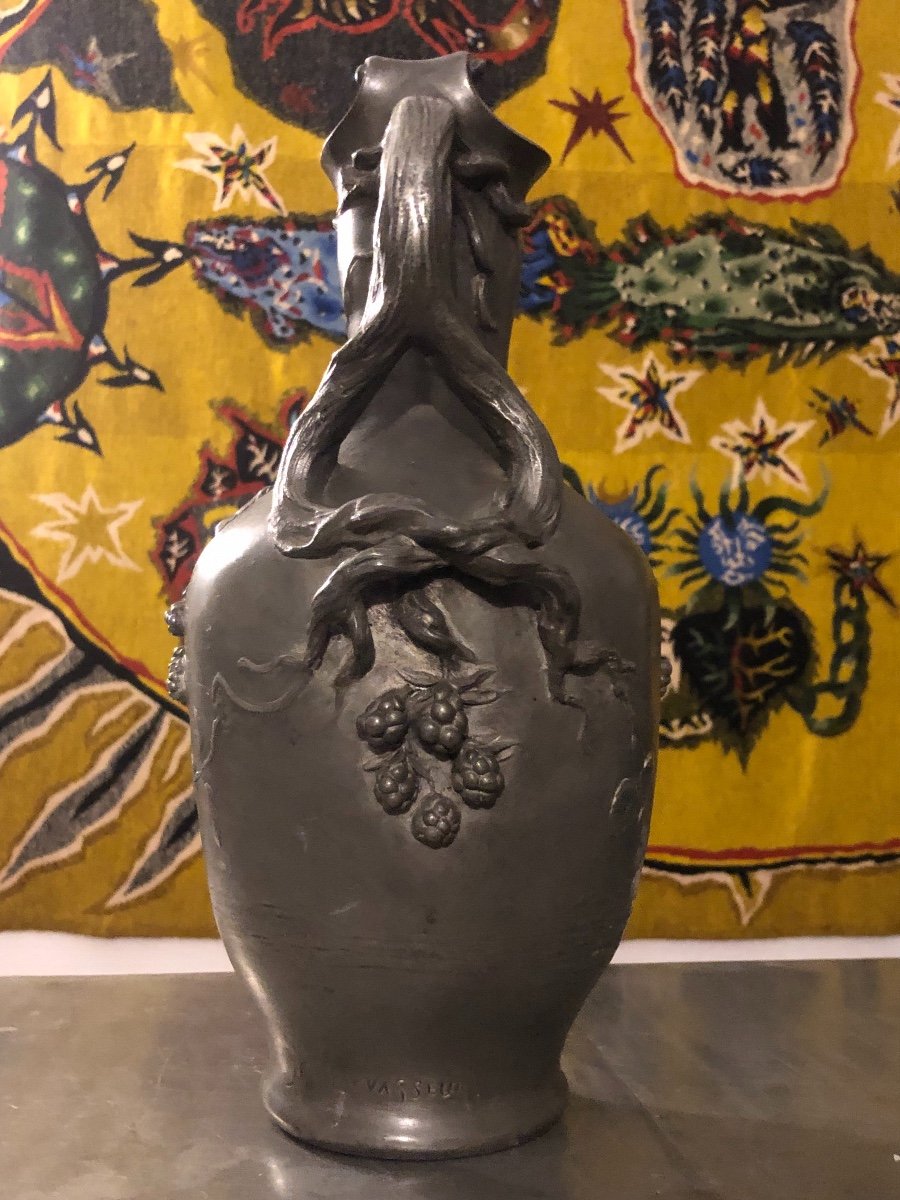 Grand Vase étain Art Nouveau -photo-2