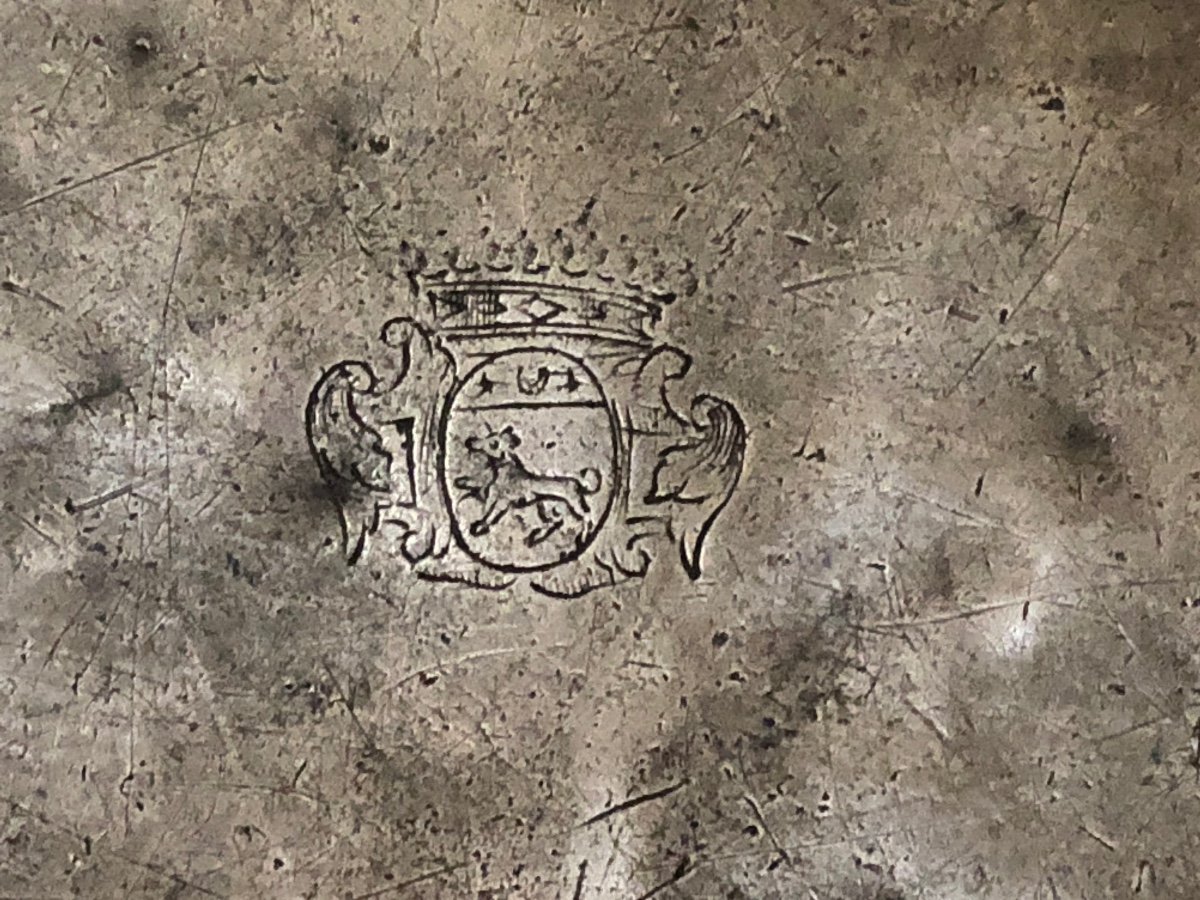 Pewter Coat Of Arms Of Grimal De La Bessiere Tin-photo-2