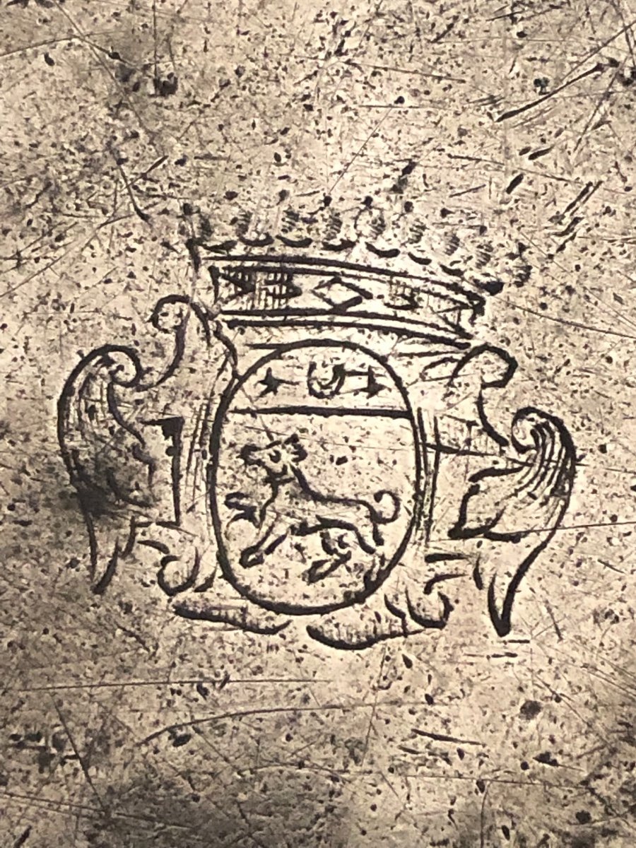 Pewter Coat Of Arms Of Grimal De La Bessiere Tin-photo-3