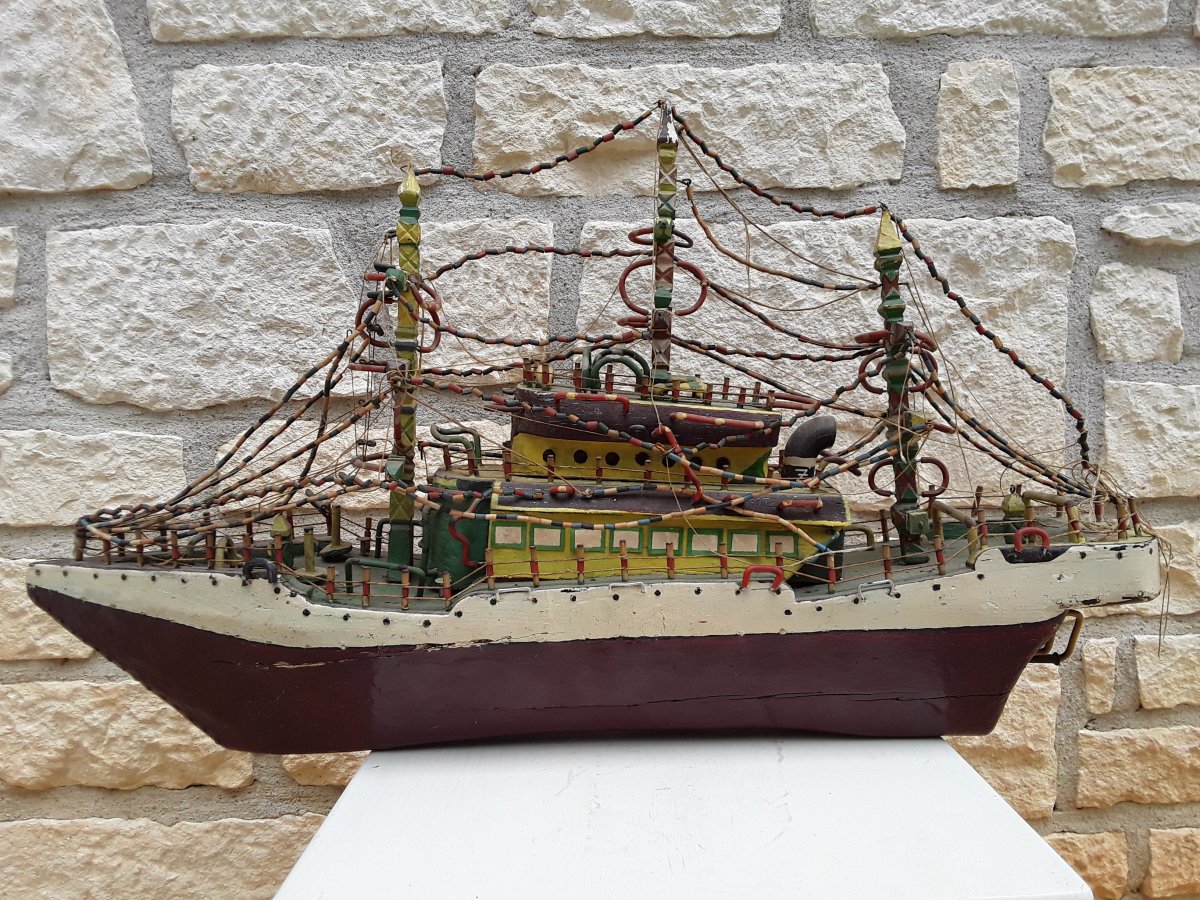 Boat Art Naive Art Brut Folk Art-photo-3