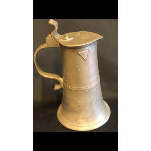 Pewter Pitcher Strasbourg 18th Tin Pewter