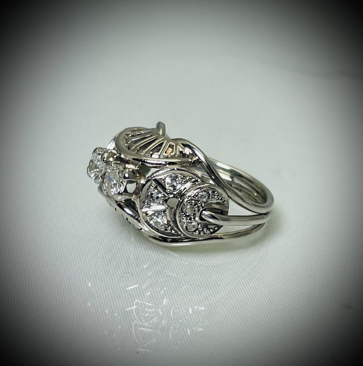 Art-deco Diamond Ring.-photo-3