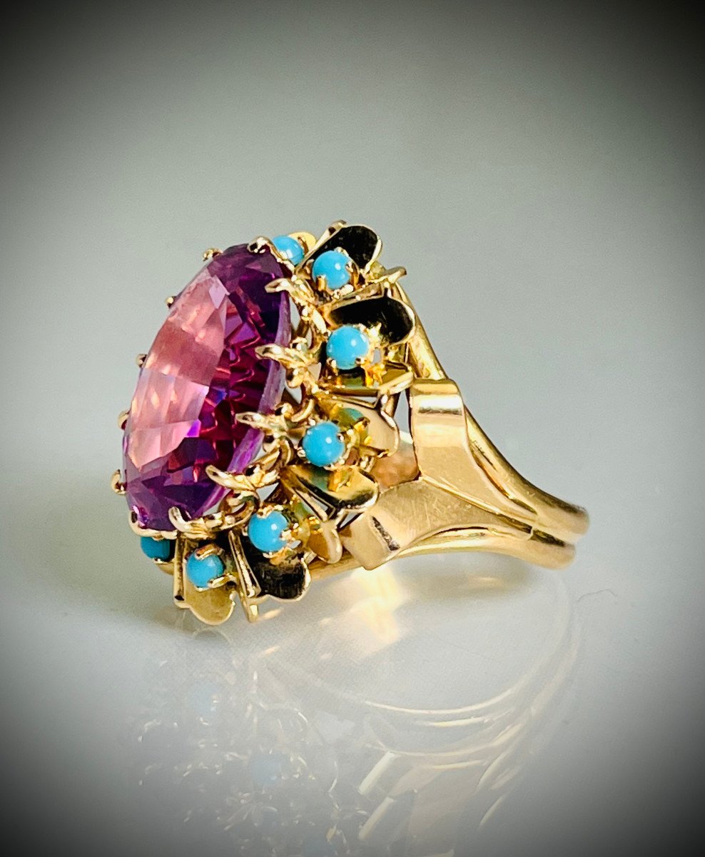 Amethyst And Turquoise Ring 1960-photo-3