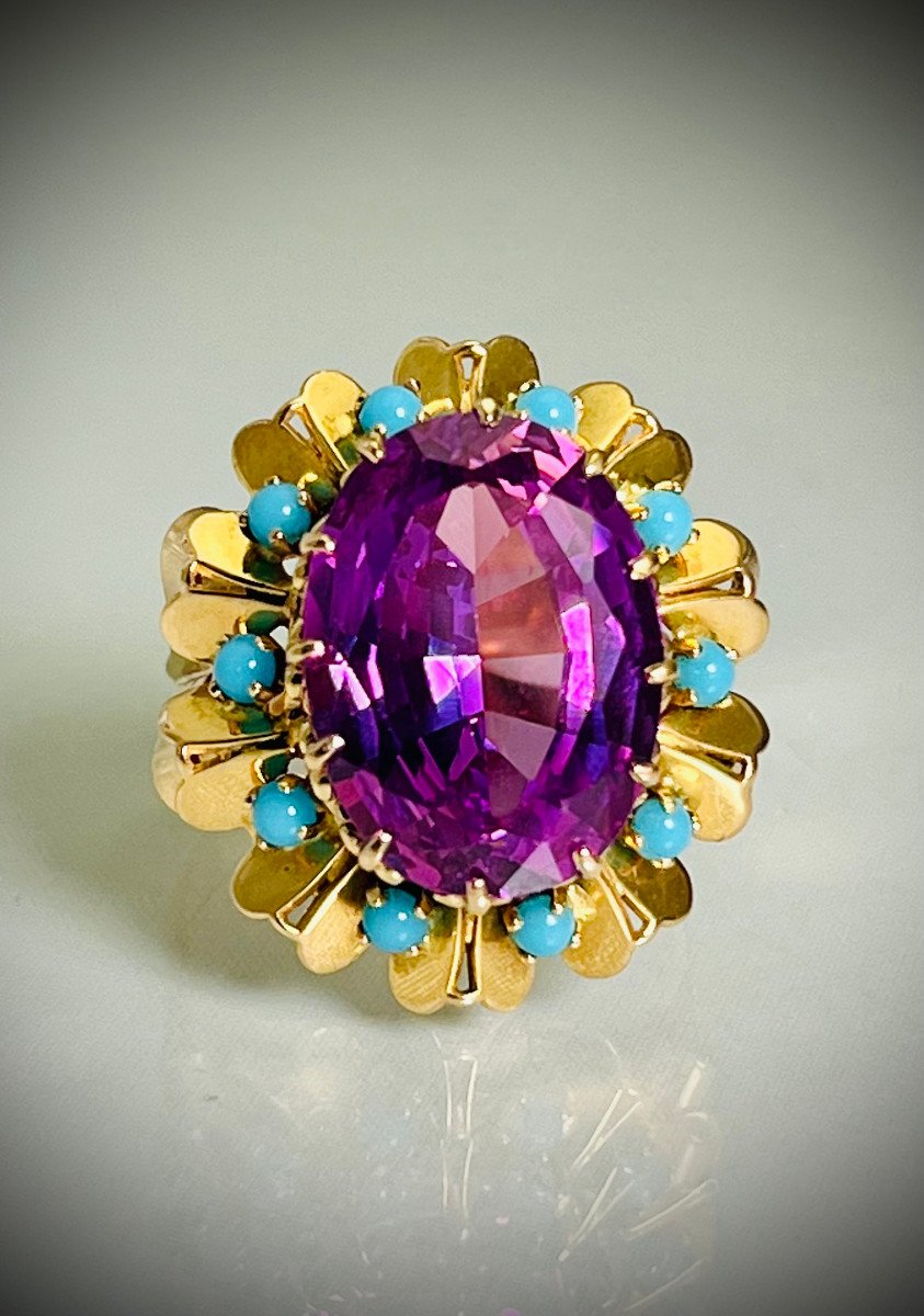 Amethyst And Turquoise Ring 1960