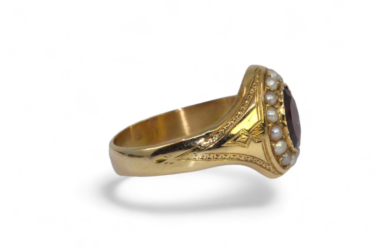 Pearl And Garnet Ring 1910.-photo-3