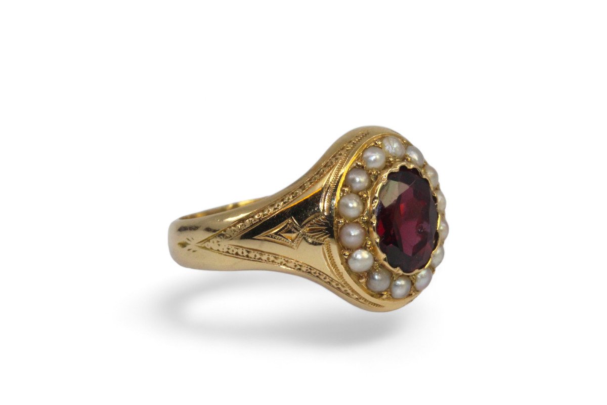 Pearl And Garnet Ring 1910.-photo-4