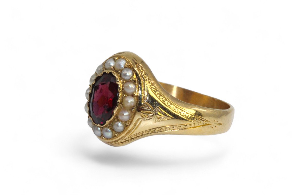 Pearl And Garnet Ring 1910.-photo-1