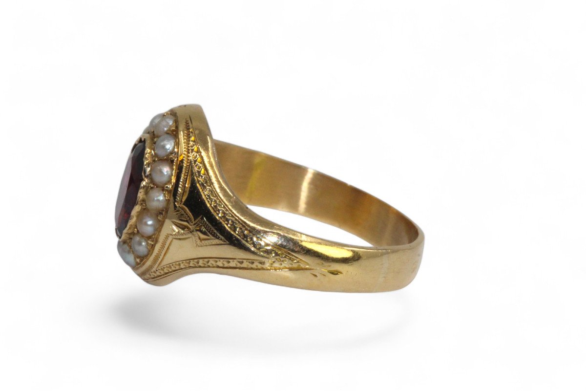 Pearl And Garnet Ring 1910.-photo-2