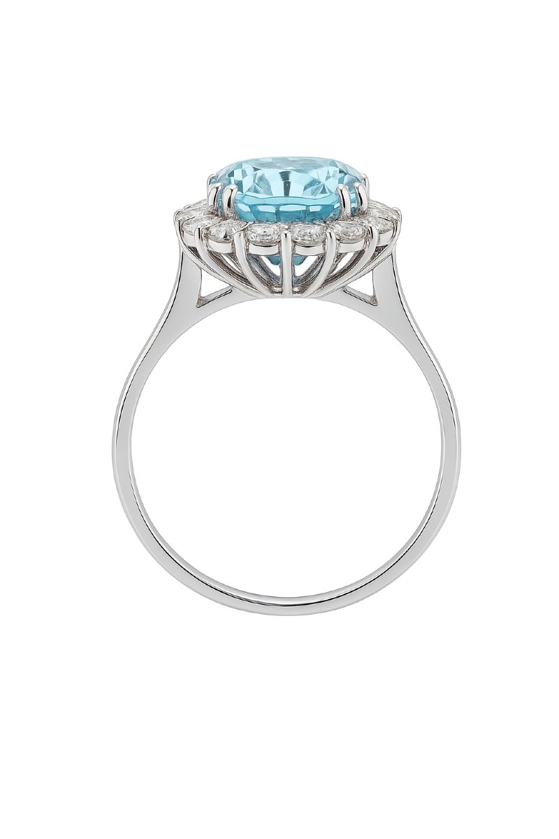Aquamarine And Diamond Ring-photo-1