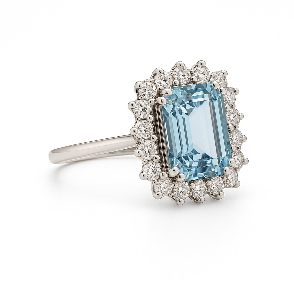 Aquamarine And Diamond Ring-photo-3