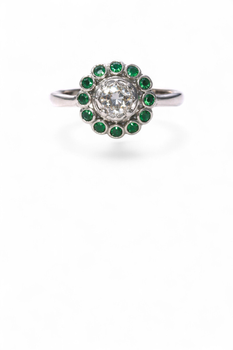 Art-deco Diamond And Emerald Ring-photo-1