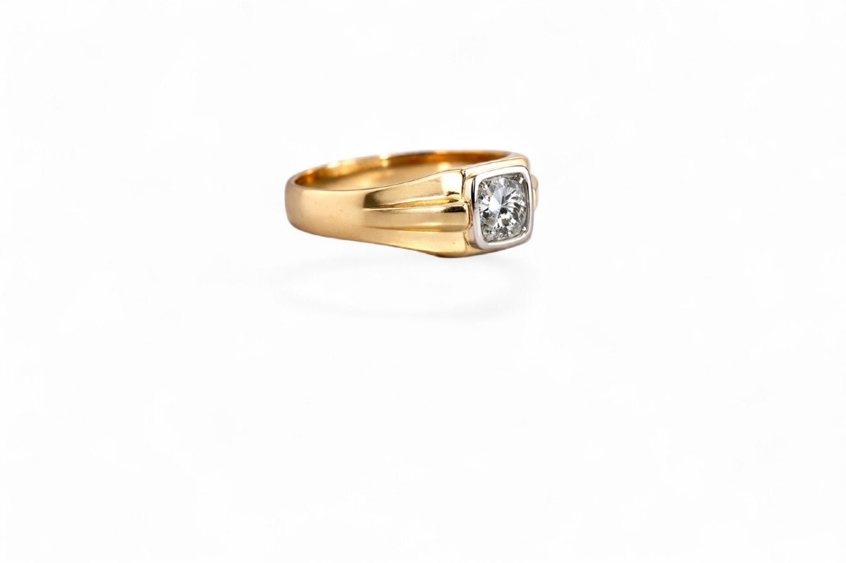 Bague Solitaire Diamant I er Empire-photo-4