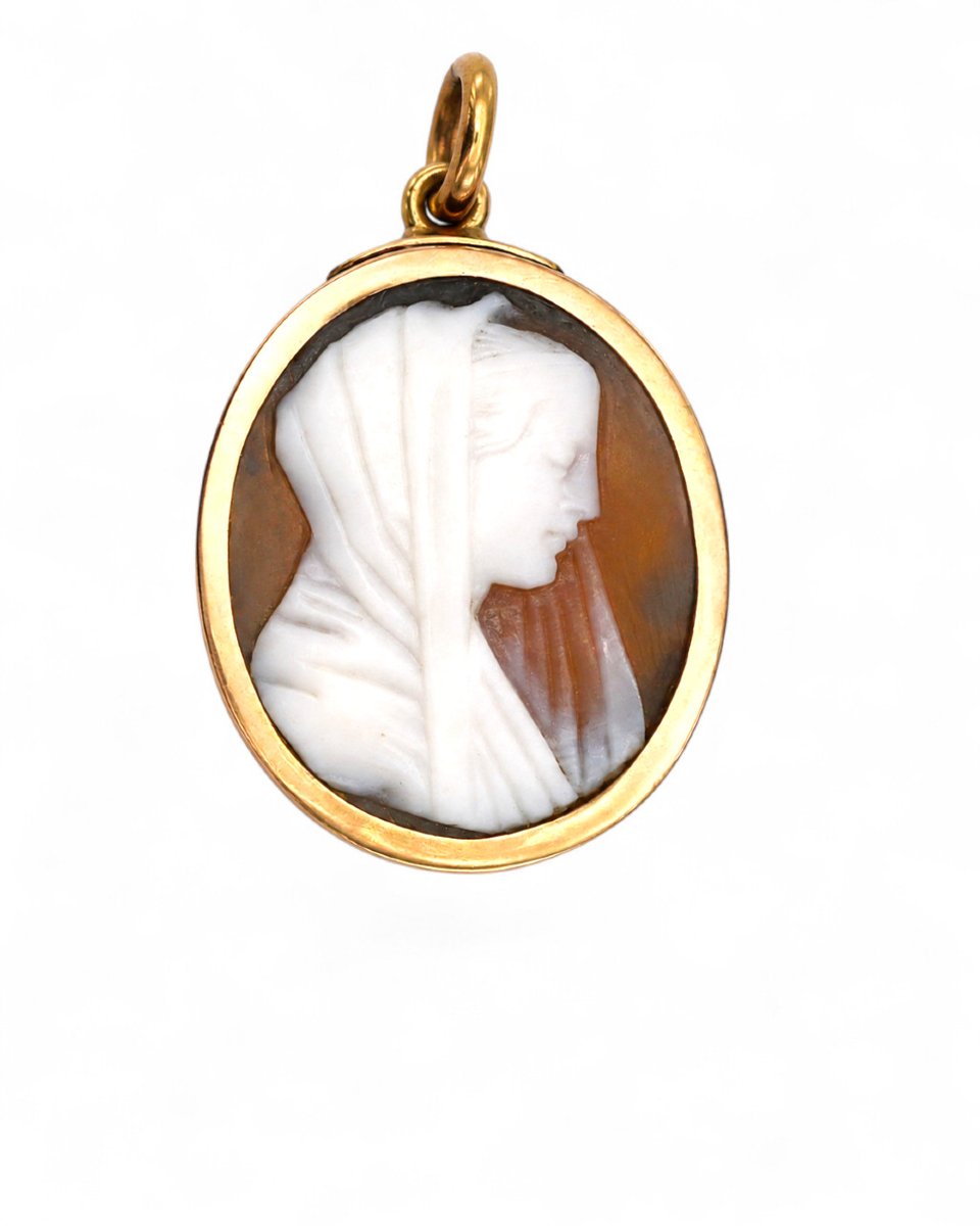 Antique Cameo On Carnelian Pendant-photo-2