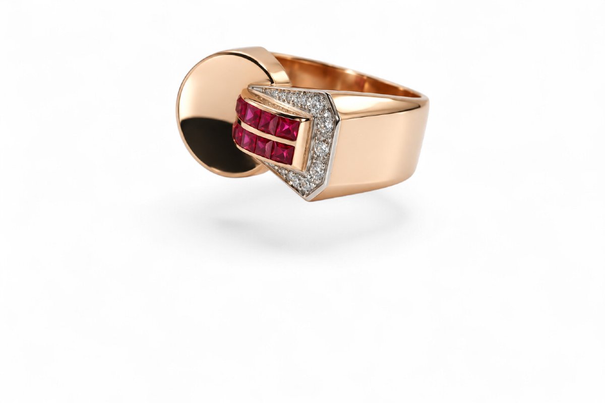 Retro Ruby And Diamond Ring-photo-2