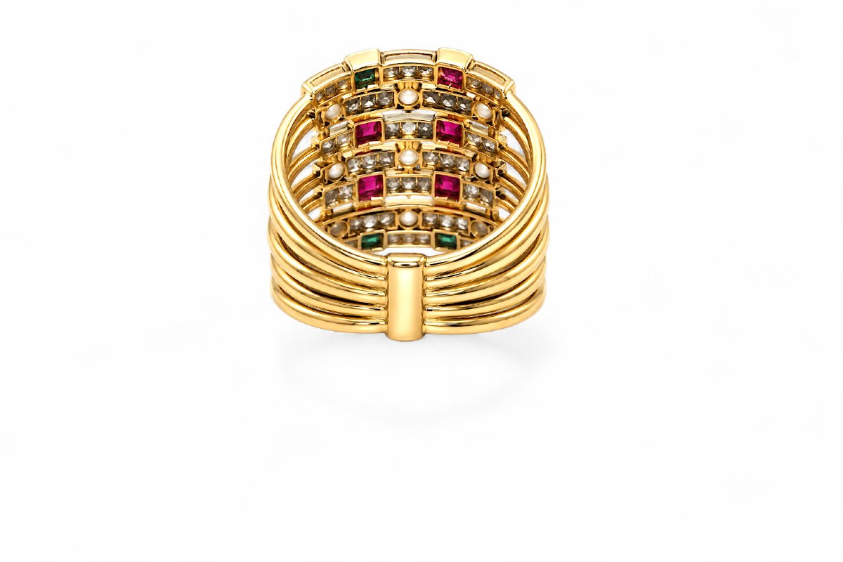 Seamaine Ring: Pearls, Diamonds, Rubies-photo-3
