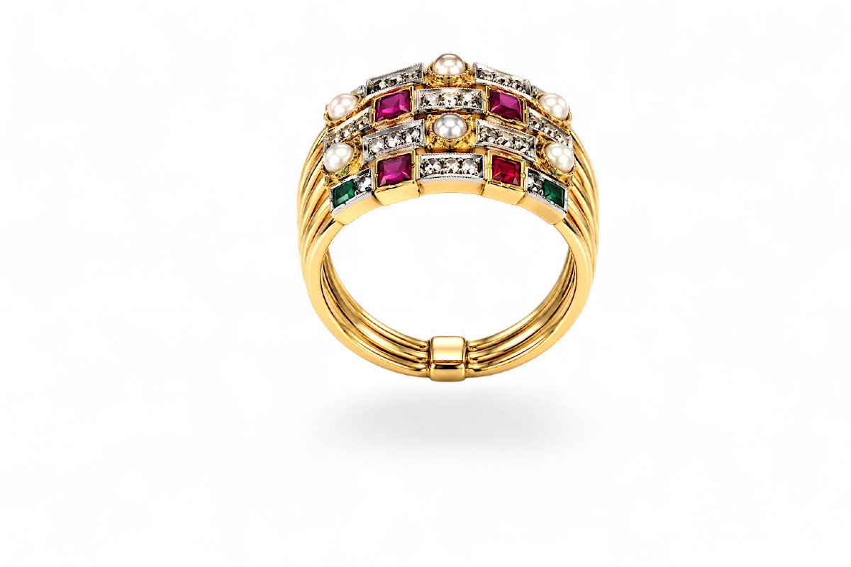 Seamaine Ring: Pearls, Diamonds, Rubies-photo-1