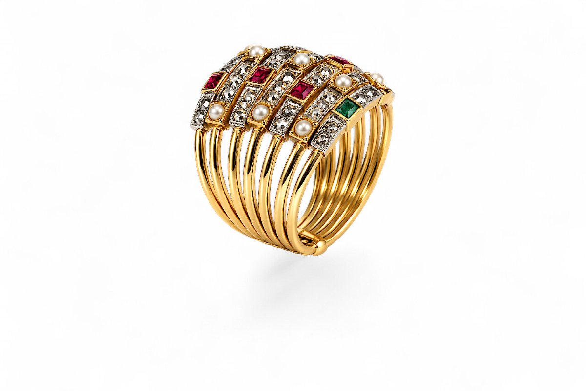 Seamaine Ring: Pearls, Diamonds, Rubies-photo-2