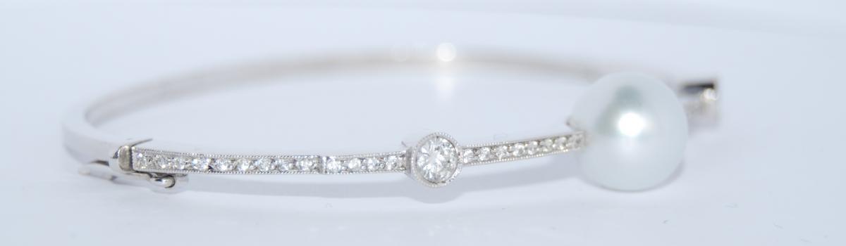 Bracelet Perle Et Diamants-photo-2