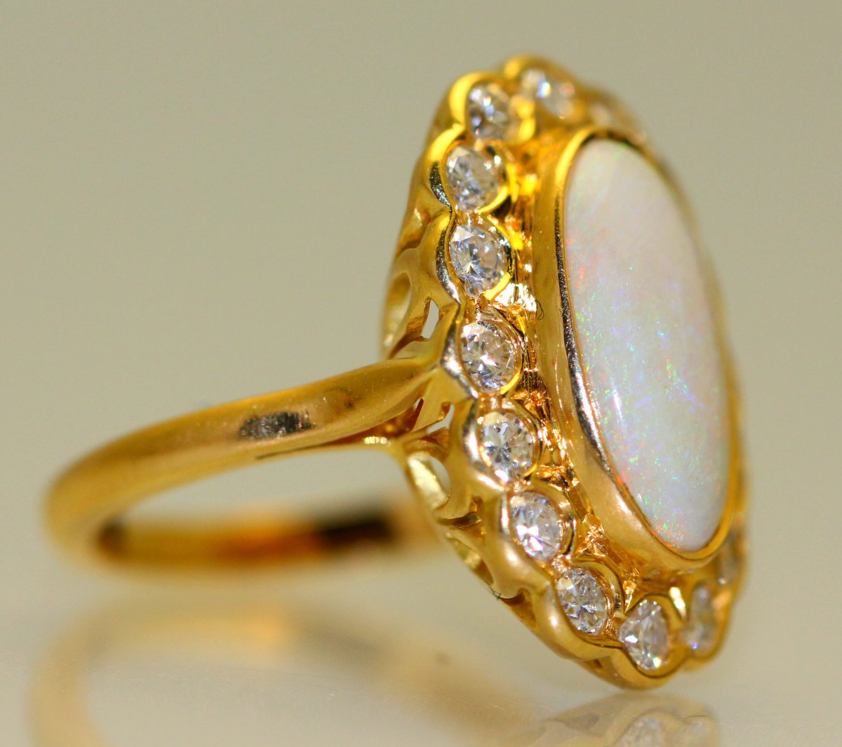 Bague Opale Et Diamants-photo-3