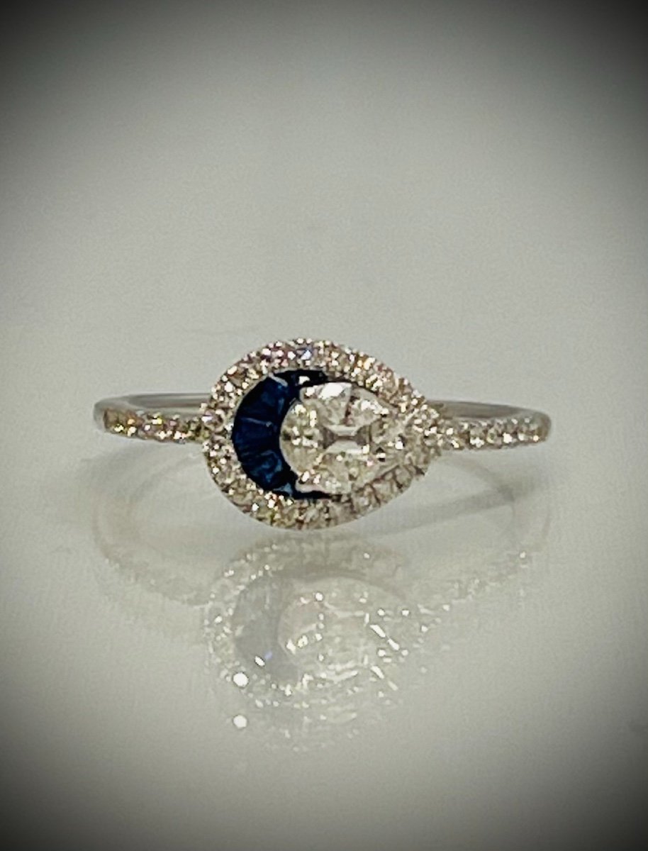 Bague Saphirs Et Diamants.