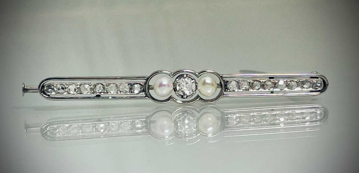 Broche Diamants Et Perles 1930