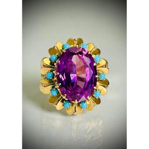 Amethyst And Turquoise Ring 1960