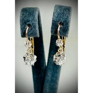 Boucles d'Oreilles Dormeuses Diamants