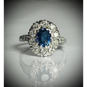 Bague Pompadour Saphir Et Diamants