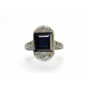 Art-deco Sapphire Ring