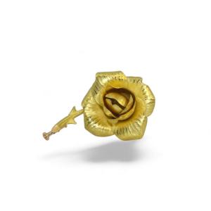 Broche Rose Or 1960