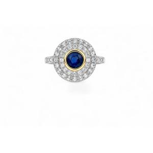 Baague Art-Déco Saphirs et Diamants