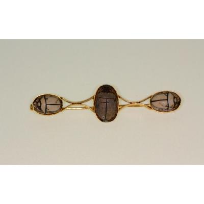 Fritte Scarab Brooch