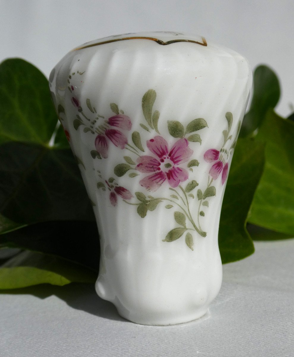 Cane Knob In Painted Porcelain, Twisted Decor, Nineteenth Century-photo-3