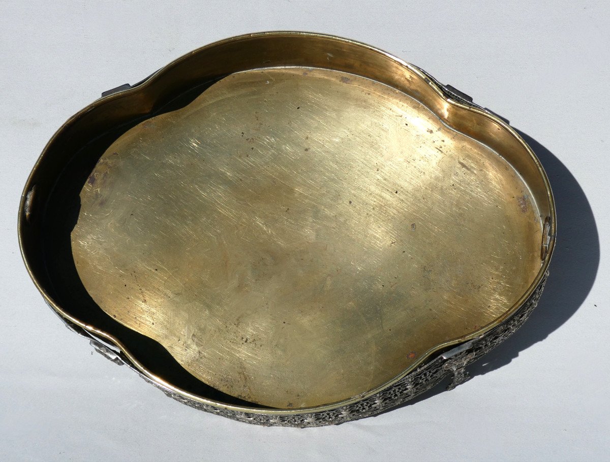 Jardiniere / Table Center Nineteenth Empire Style / Directory Silver Metal Napoleon III-photo-3