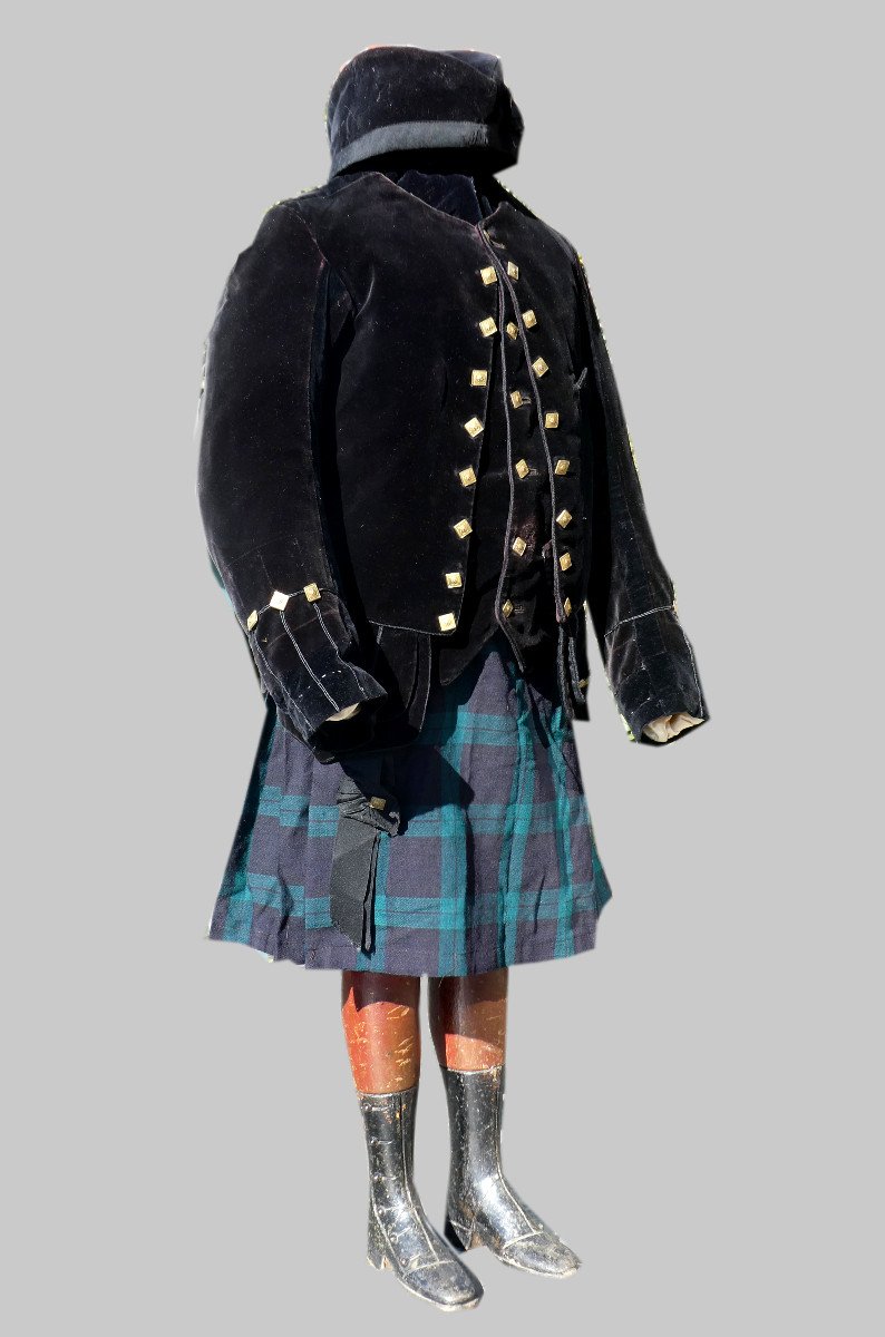 Tenue d'Ecossais , Costume d'Enfant 1900 , Tartan , Kilt , Panoplie XIXe , Uniforme-photo-3