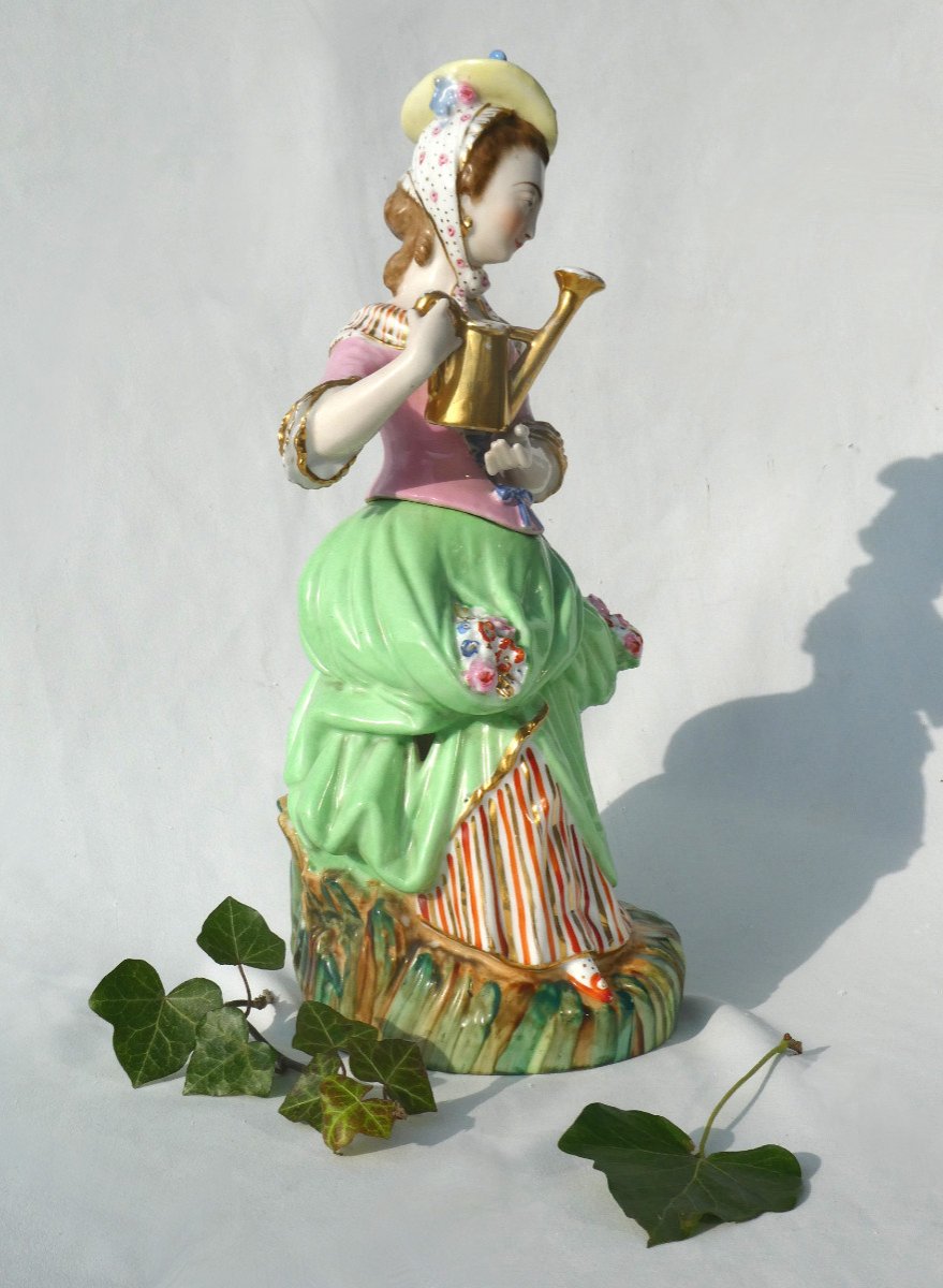 Large Tisaniere Night Light In Paris Porcelain, La Belle Jardiniere Jacob Petit Nineteenth 1830-photo-3