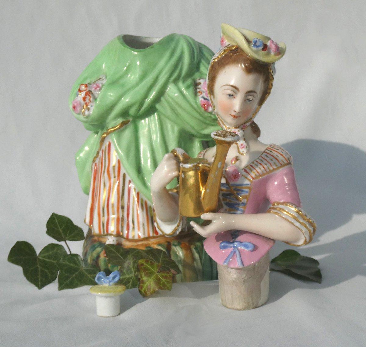 Large Tisaniere Night Light In Paris Porcelain, La Belle Jardiniere Jacob Petit Nineteenth 1830-photo-7
