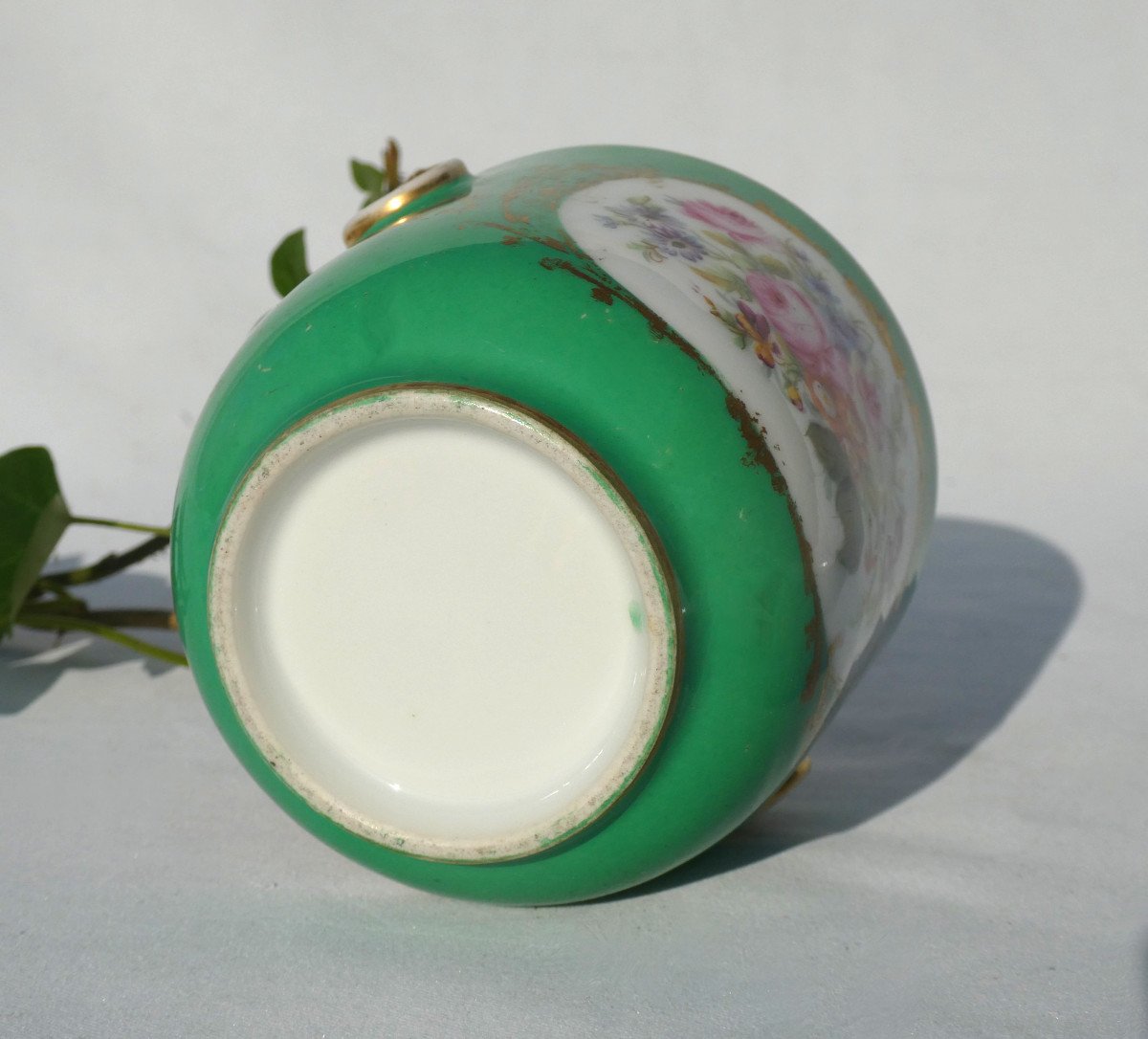 Paris Porcelain Cache Pot / Refresher Napoleon III Louis XV Style, Verriere-photo-1