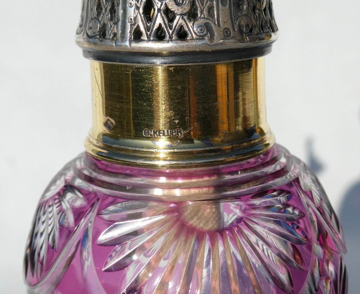 Lampe Berger In Saint Louis Crystal And Sterling Silver, Keller, Amethyst Color, Perfume Of Home-photo-1