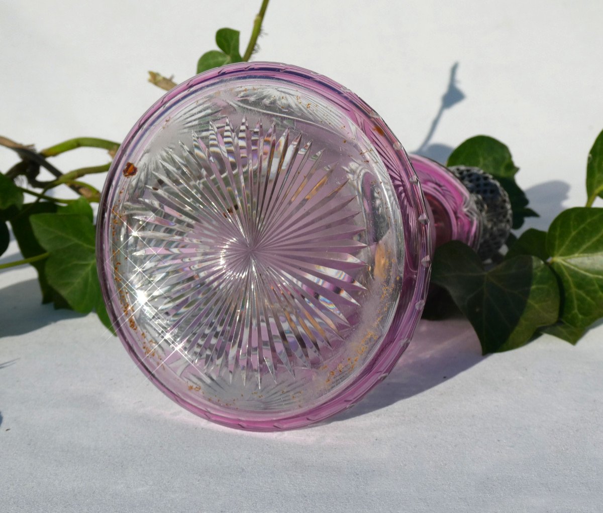 Lampe Berger En Cristal De Saint Louis Et Argent Massif , Keller , Couleur Amethyste , Parfum D'interieur-photo-2