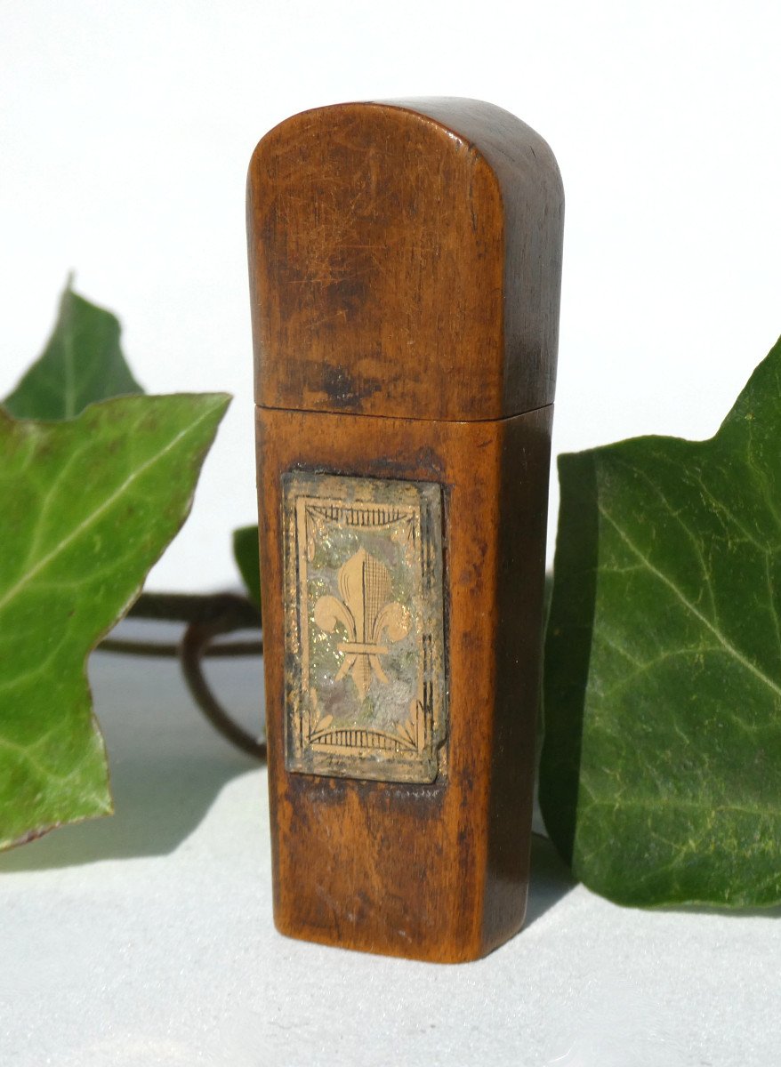 Flacon à Parfum / De Sels époque 1820 , Fleur De Lys , Royauté Fixé sous Verre Style Charles x XIXe-photo-3