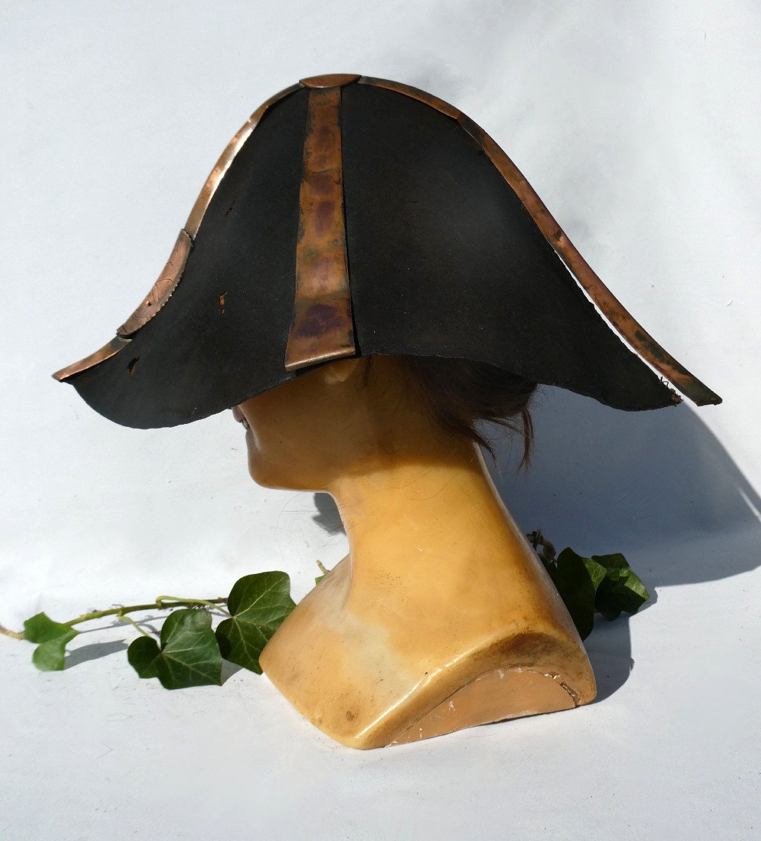 Chapeau D’arme Plat De Samouraï Jingasa De Type Nirayama Japon Fin De L’ère Meiji (1868-1912 )