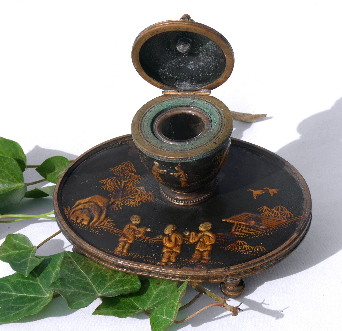 Office Inkwell In Chinese Lacquer Eighteenth Century Style Napoleon III Period Asia / China Nineteenth-photo-2