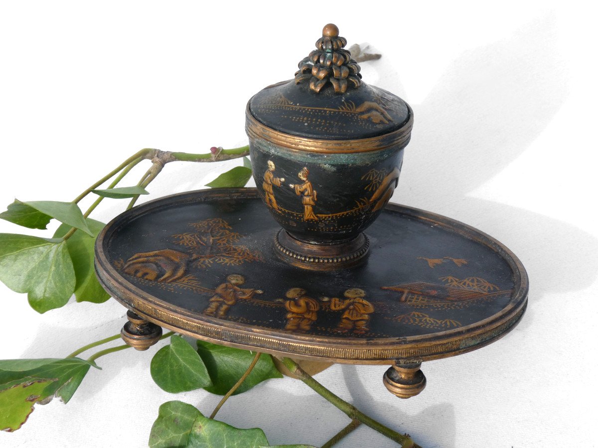 Office Inkwell In Chinese Lacquer Eighteenth Century Style Napoleon III Period Asia / China Nineteenth-photo-4