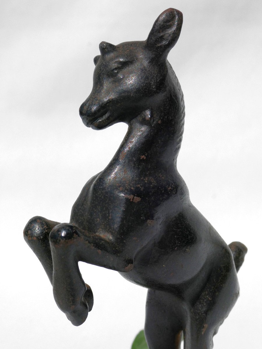Art Deco Cast Iron Sculpture, Animal Subject, Cabris, Kid Style Bernhard Butzke Cachet-photo-4