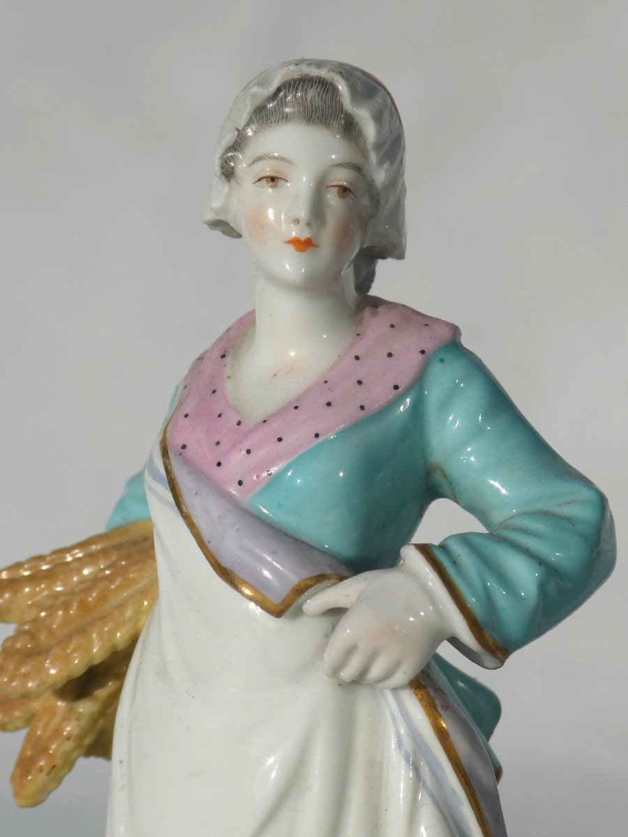 Subject In German Meissen Porcelain, Young Peasant Woman Eighteenth Century Style Nineteenth Time-photo-4