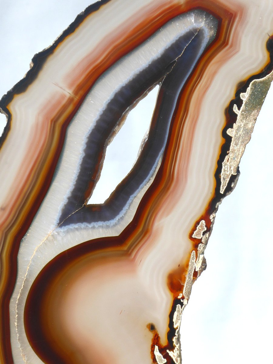 Sculpture 1970 Papillon En Agate , Marbre & Metal Brossé Style Willy Daro , Design-photo-2