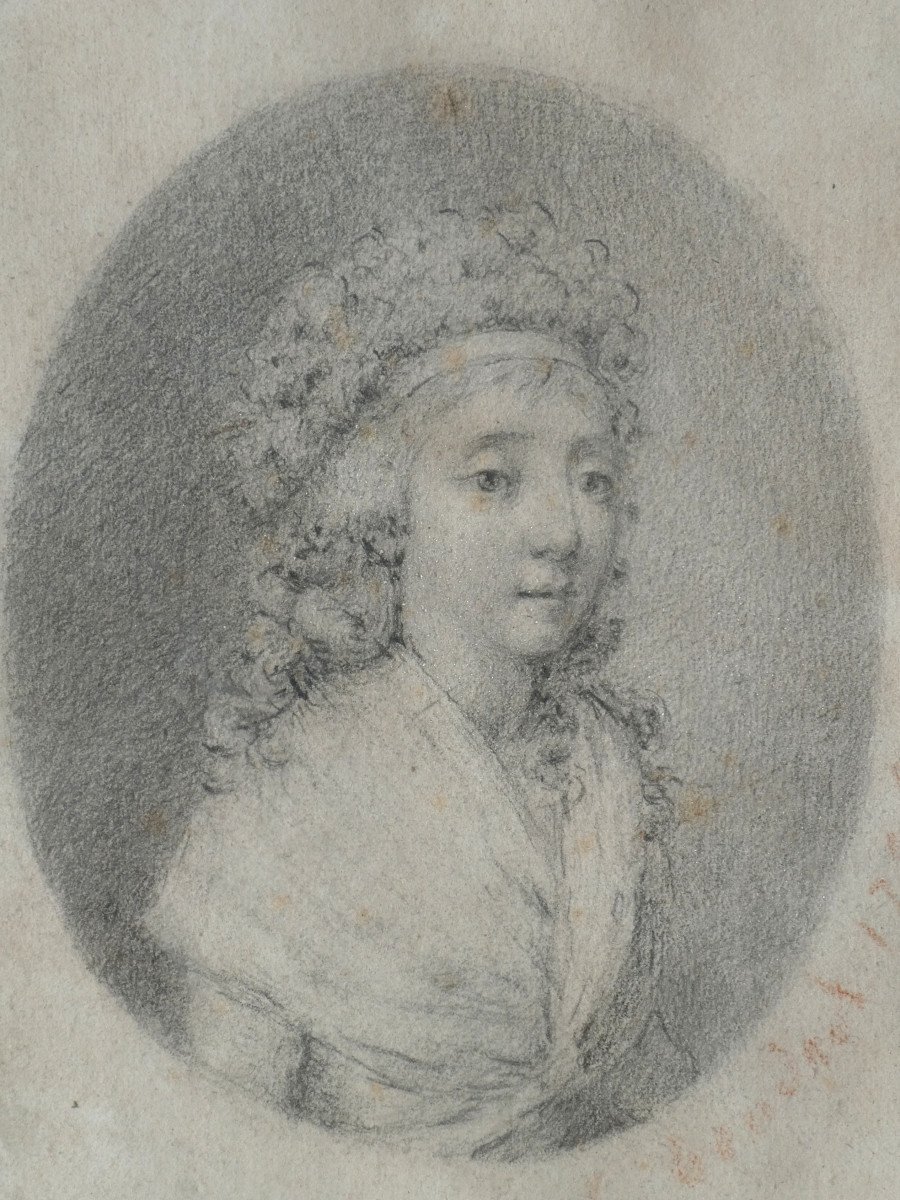 Portrait époque XVIIIe Siecle , Madame Royale Fille De Marie Antoinette & Louis XVI , Signé -photo-2